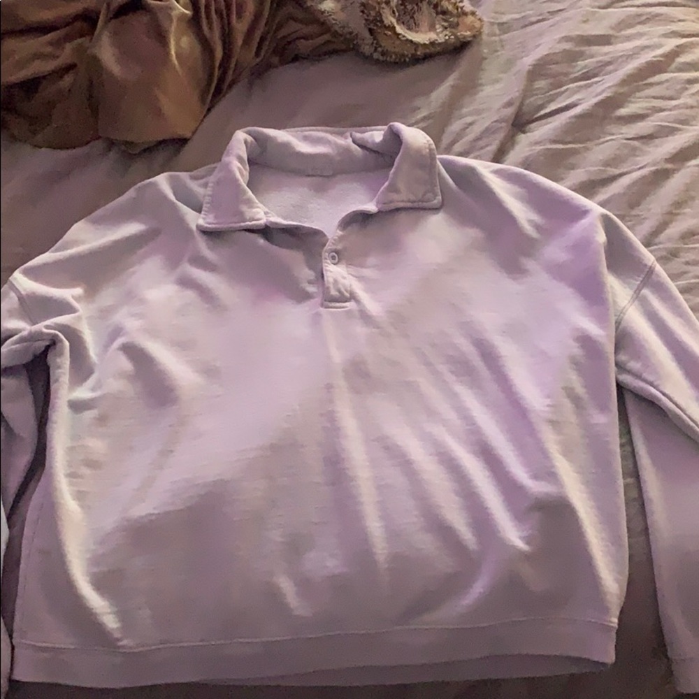 Brandy Melville Baby blue quarter button sweater